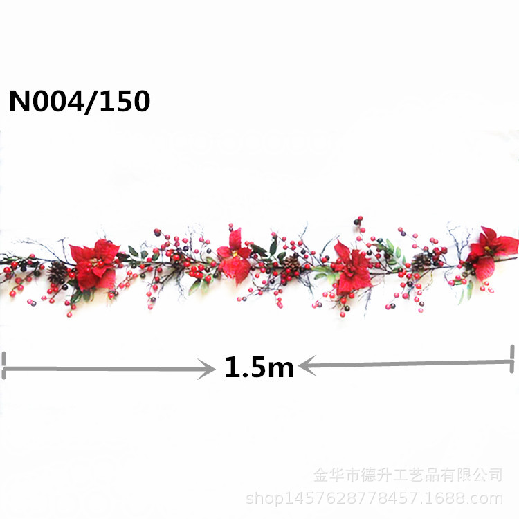 Desheng Factory supplies hotel and shopping mall scene decoration, Christmas hanging ornaments, decorative items, red fruits, Christmas flowers and rattan DIY pic 6