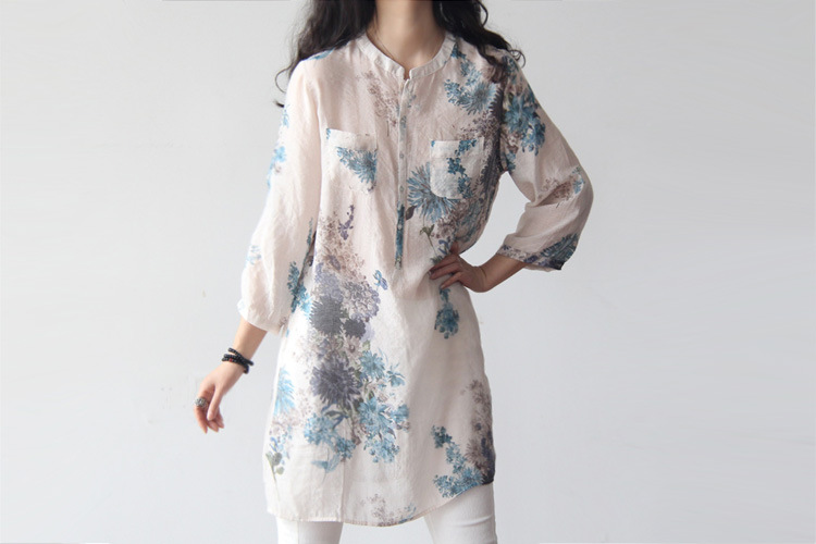 Verano slim sudadera estampado micro algodón perfumado camiseta mujer 2022 vintage casual manga media larga pic 5