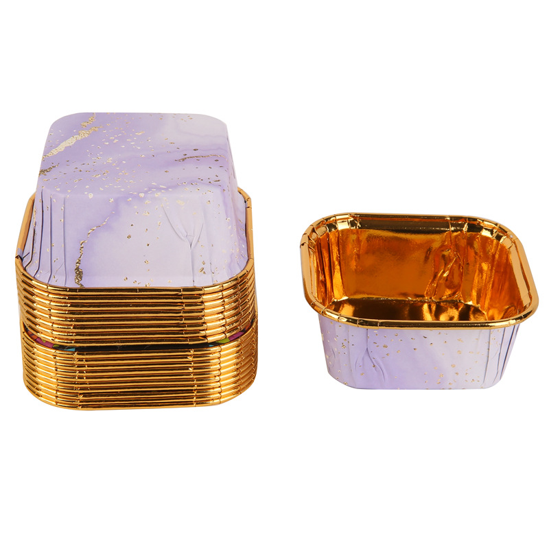 大理石系列正方形蛋糕杯蛋糕纸杯耐高温单面金6.5*6.5*3.5cm详情9