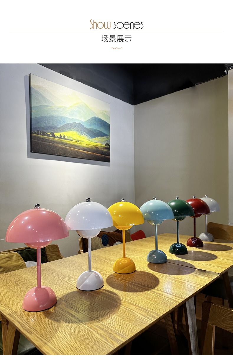 跨境热销装饰台灯 源头工厂现货现发USB充电触摸卧室蘑菇花苞台灯详情6