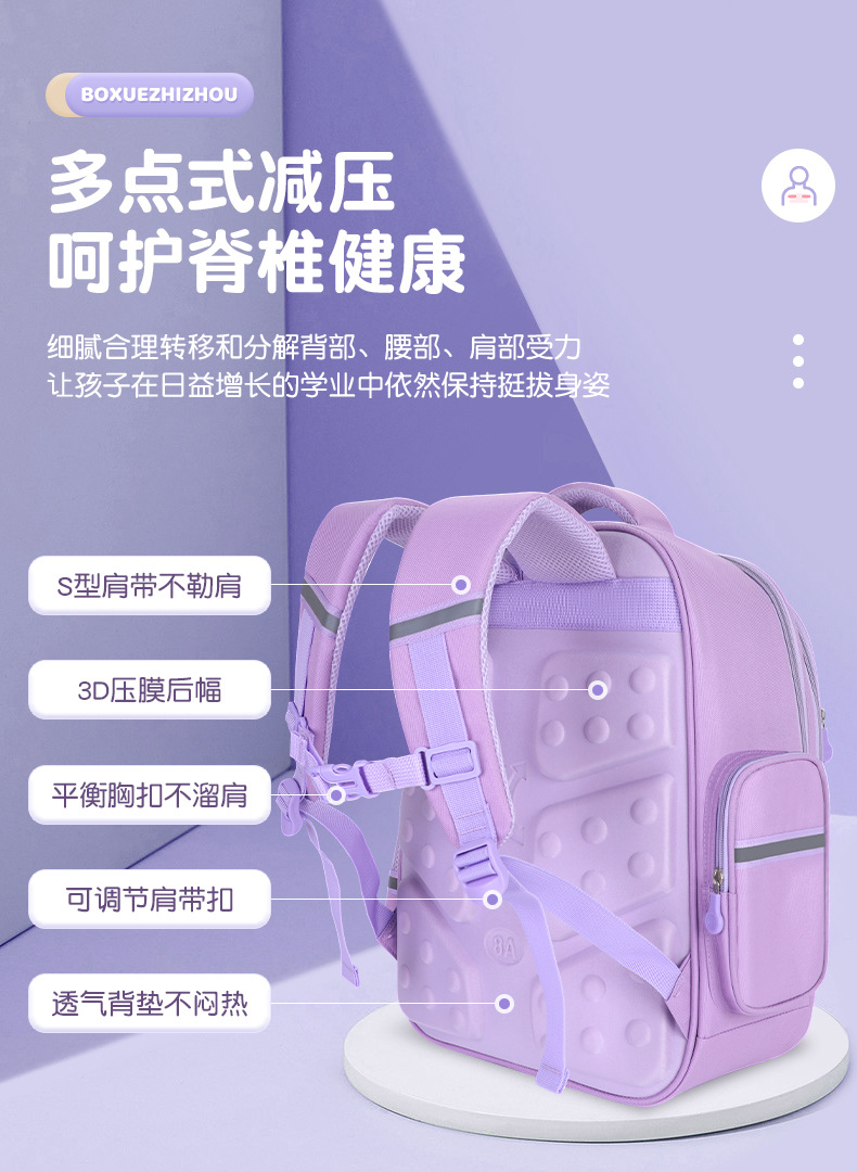 2023新款书包男生小学生一二三到六年级男童女超轻便儿童减负护脊详情5