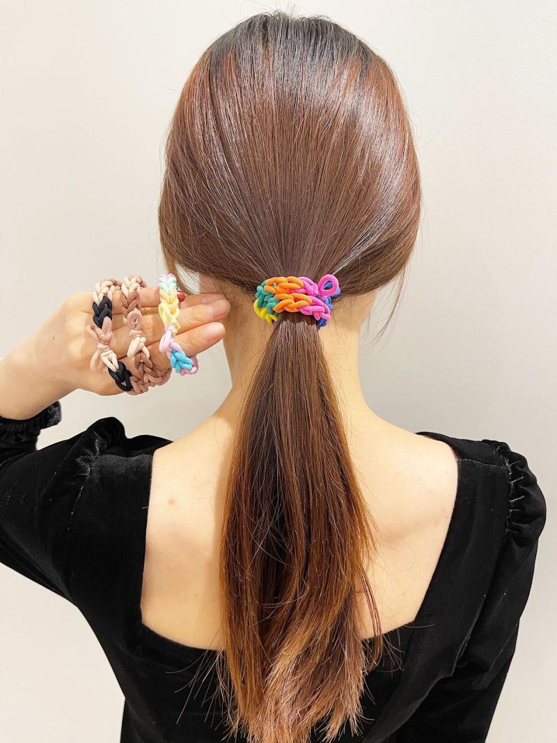 小清新手工编织彩色头绳女扎马尾皮筋高弹力发圈简约粗皮筋发圈详情3