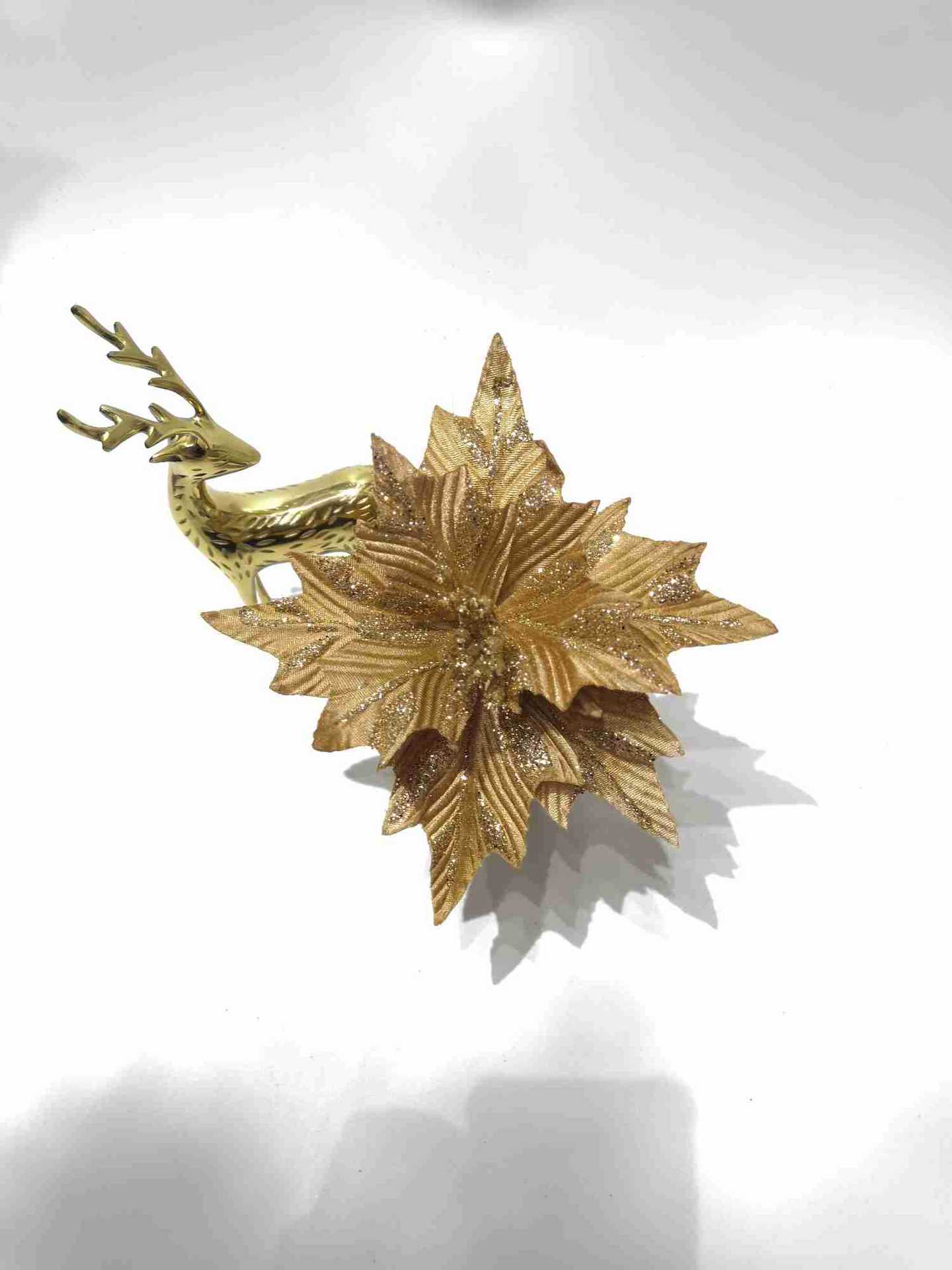 现货处理圣诞花橱窗聖誕散装金色ps手工圣诞树圣诞装饰详情1