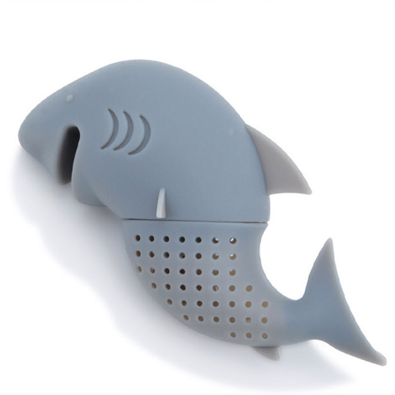 The new silicone shark tea maker for lazy people is a creative shark tea bag filter pic 2