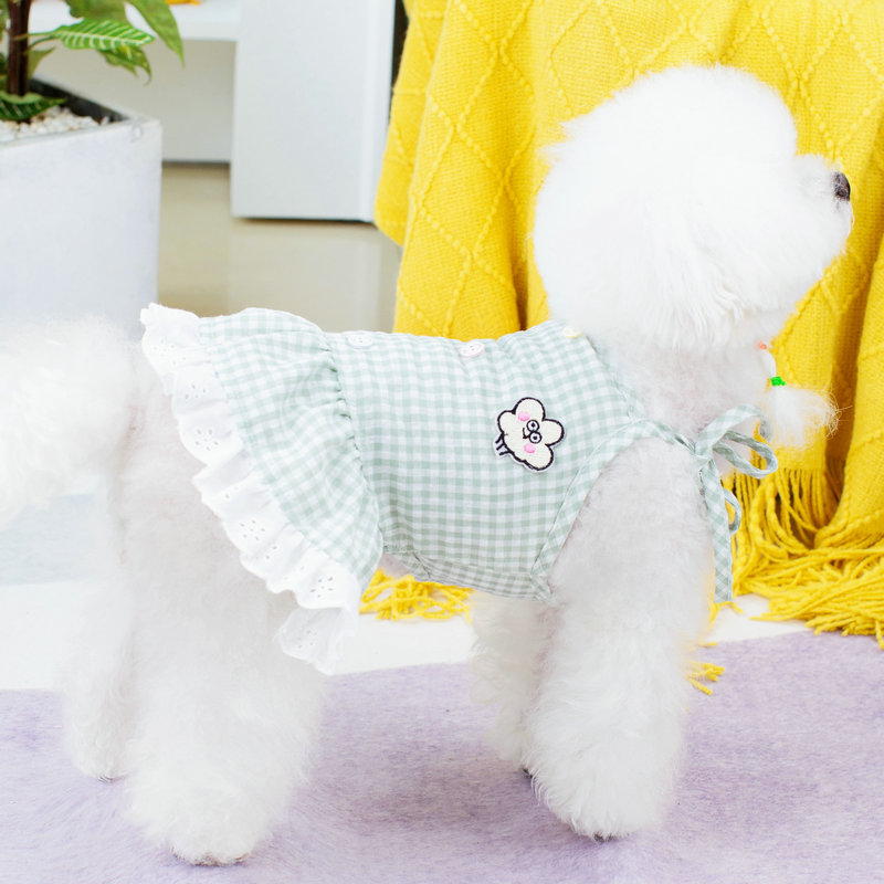 春夏新款宠物衣服彩扣花边裙中小型犬可爱时尚狗狗衣服服饰详情8