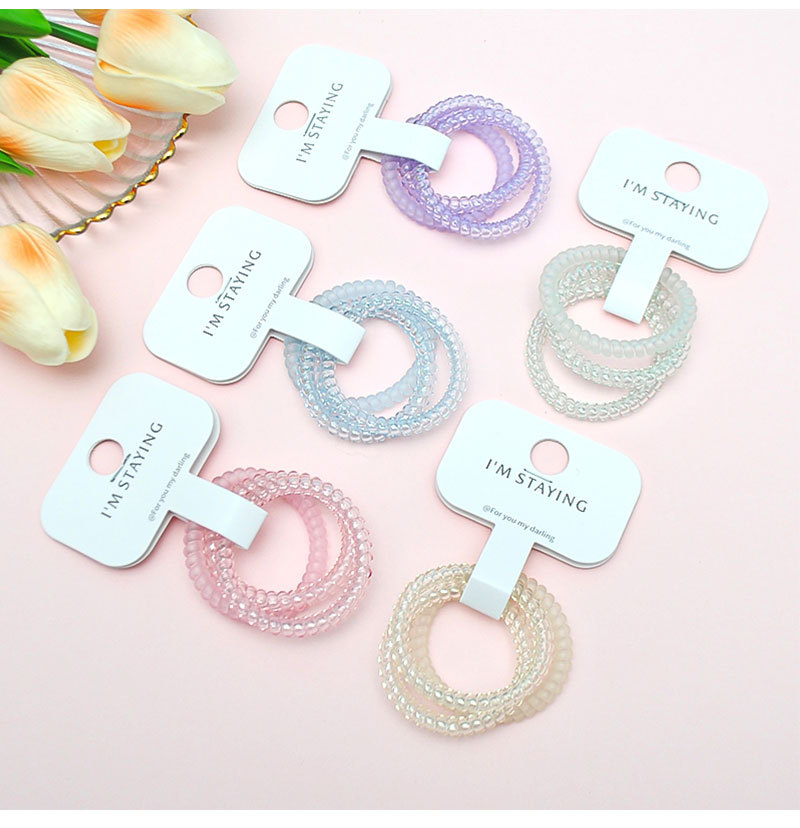 彩色盒装电话线发圈韩版简约扎发皮筋女发绳发饰3根卡装无缝头绳详情9
