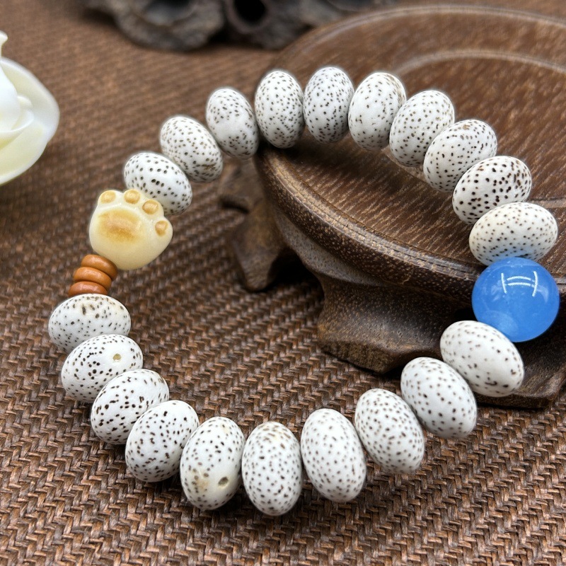 新中式星月菩提手串男女款寿山石度母配饰星月菩提根文玩佛珠手链详情1