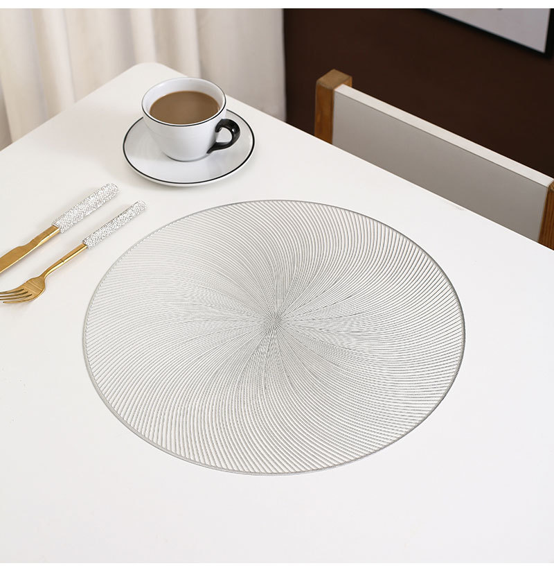 防水烟花绽放餐垫隔热北欧轻奢华圆形垫防滑西餐垫烫金杯垫台灯垫详情6