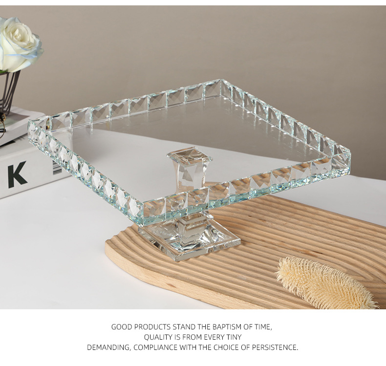 点心零食水果托盘高脚玻璃果盘玻璃碗椭方形玻璃果盘方缸现货批发详情10