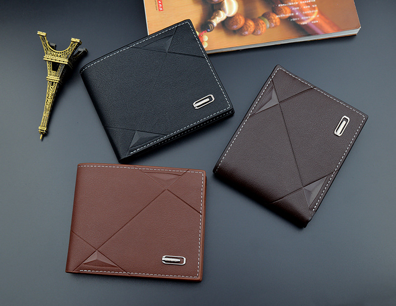 2022新款男士钱包短款多卡位时尚休闲钱夹男青年薄三折横款软皮夹详情8