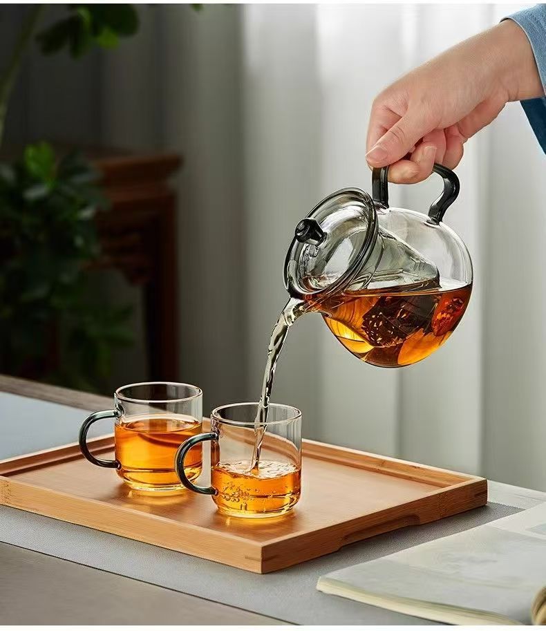 高硼硅玻璃绿茶壶家用泡茶壶日式花茶泡茶茶具耐高温加厚雨润壶详情6