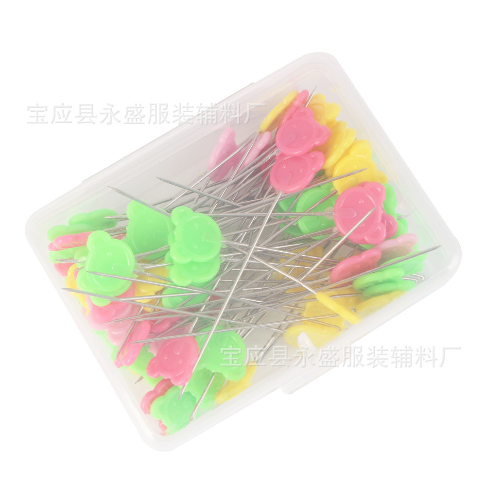 工厂供应彩色小鸟针郁金香形大头针手工装饰塑料定位裁剪针批发详情3