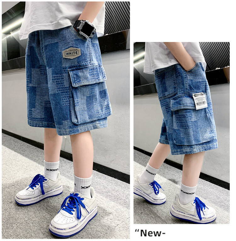The 2022 new summer loose and stylish cotton capri shorts for boys are a trend of casual summer pants for middle-aged children pic 155