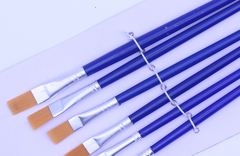 厂家直销 塑料杆577-6A扁头尼龙毛油画笔 水粉水彩油画笔详情11