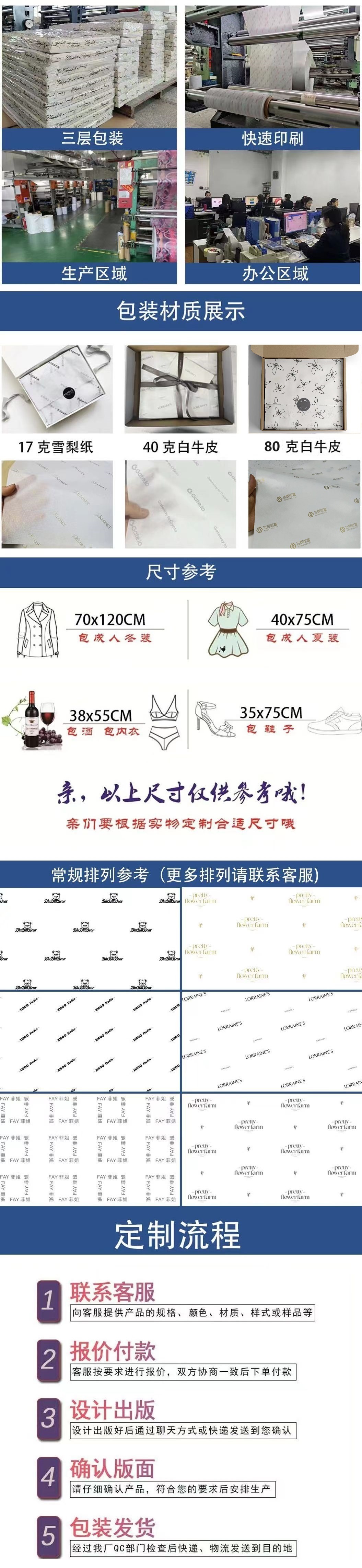 服装雪梨纸定制logo礼品首饰包装纸定做雪莉紙批发衣服拷贝纸印刷详情1
