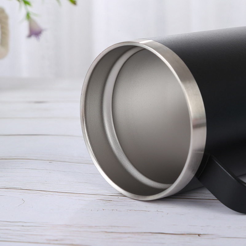 Simple 304 stainless steel insulated cup with handle, office water cup, fruit-colored straight car cup, customizable as a gift pic 13