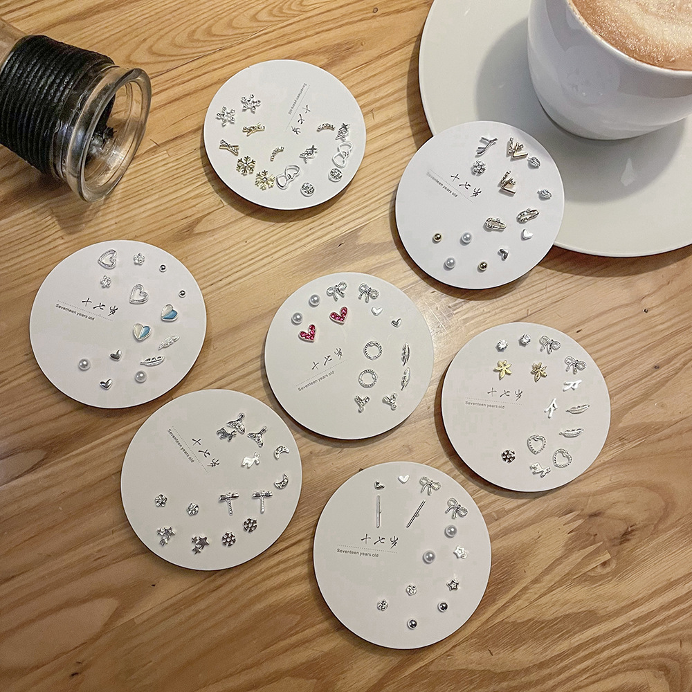 Exquisite and compact one-week stud set of earrings, 2023 new trendy and simple S925 earrings for women pic 49