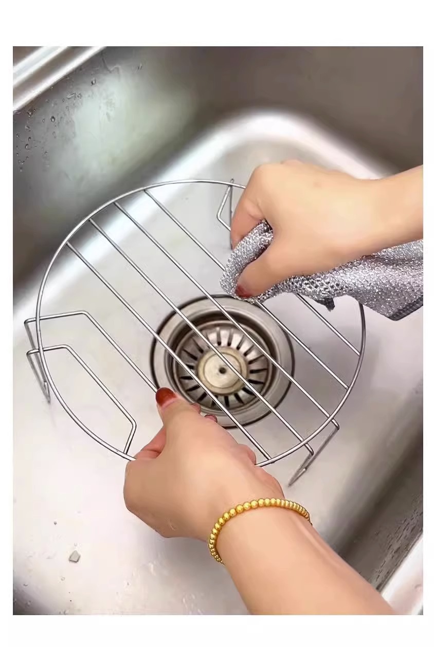 钢丝洗碗布日用清洁布网格不沾油抹布厨房灶台洗碗洗锅清洗布去污详情4