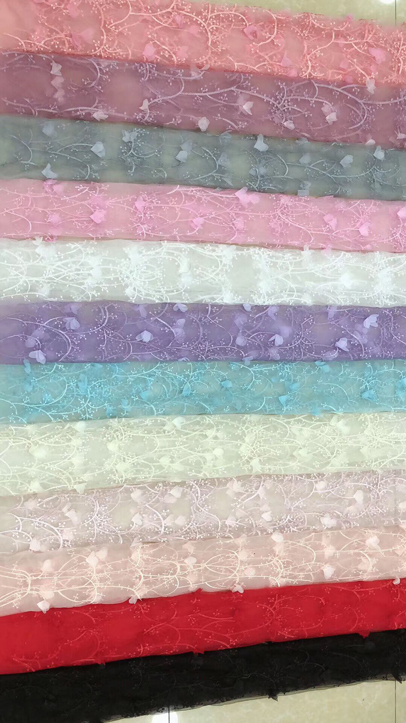Wholesale and customization of home textile and clothing accessories, embroidered butterfly mesh fabric, skirts, wedding dresses, lace fabric pic 13