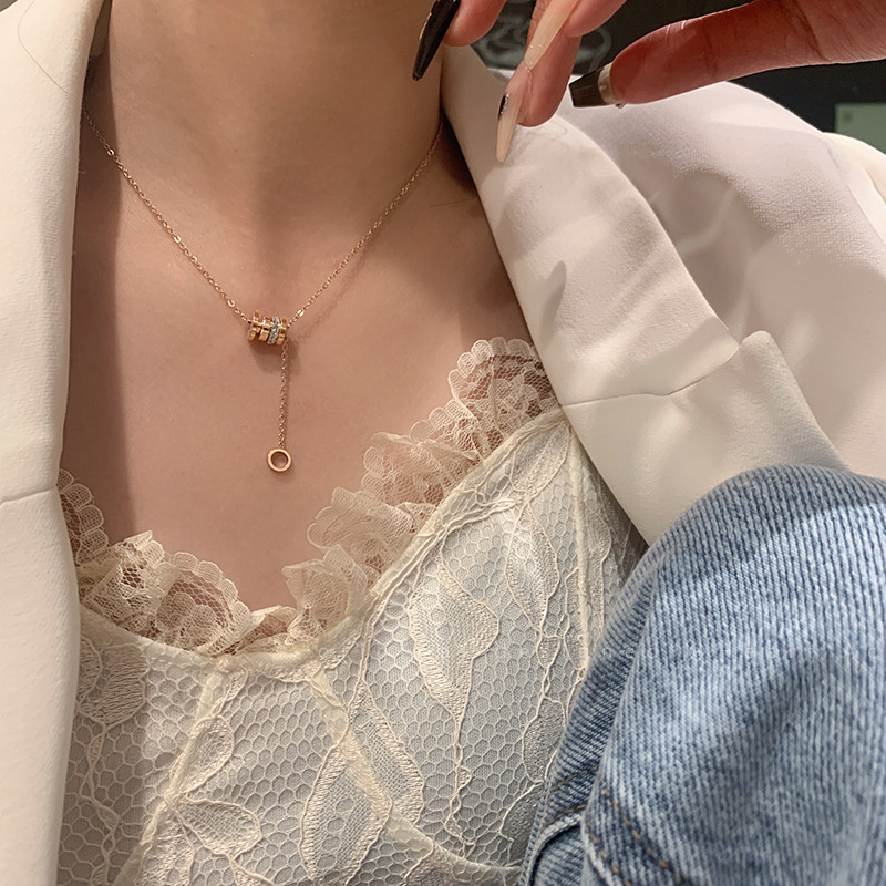 钛钢不掉色小蛮腰轻奢项链女2023年网红小众高级设计感颈链锁骨链详情7