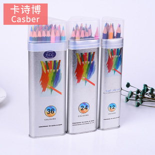 卡诗博创意学生用品12色长短支环保免削彩色铅笔 跨境直邮彩铅套装 铅笔画专用ogo设计详情7