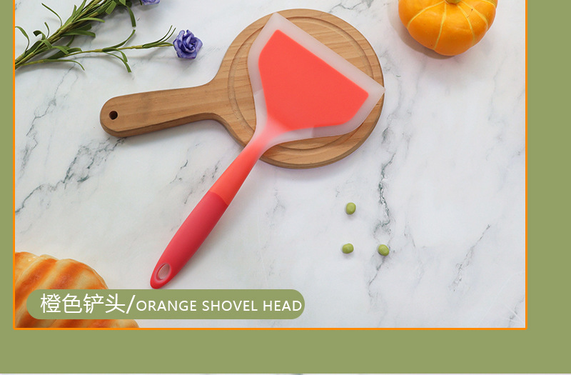 Tamagoyaki silicone spatula, non-stick pan, silicone spatula, double-color handle flat pan, tamagoyaki spatula in stock for wholesale pic 22