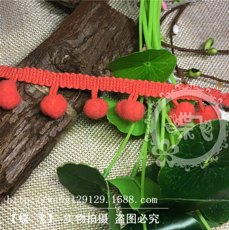 35个色现货供应1.3cm中直角毛球花边服装辅料三角球DIY手工花边辅料毛球详情32