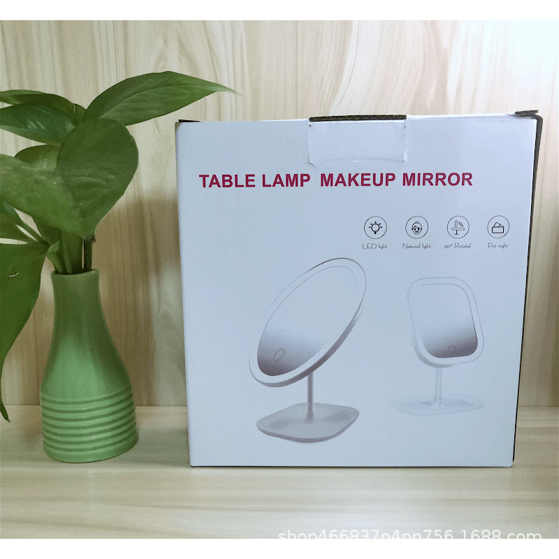 网红led化妆镜带灯女生美妆镜桌面台式梳妆镜宿舍usb充电补光镜子详情14