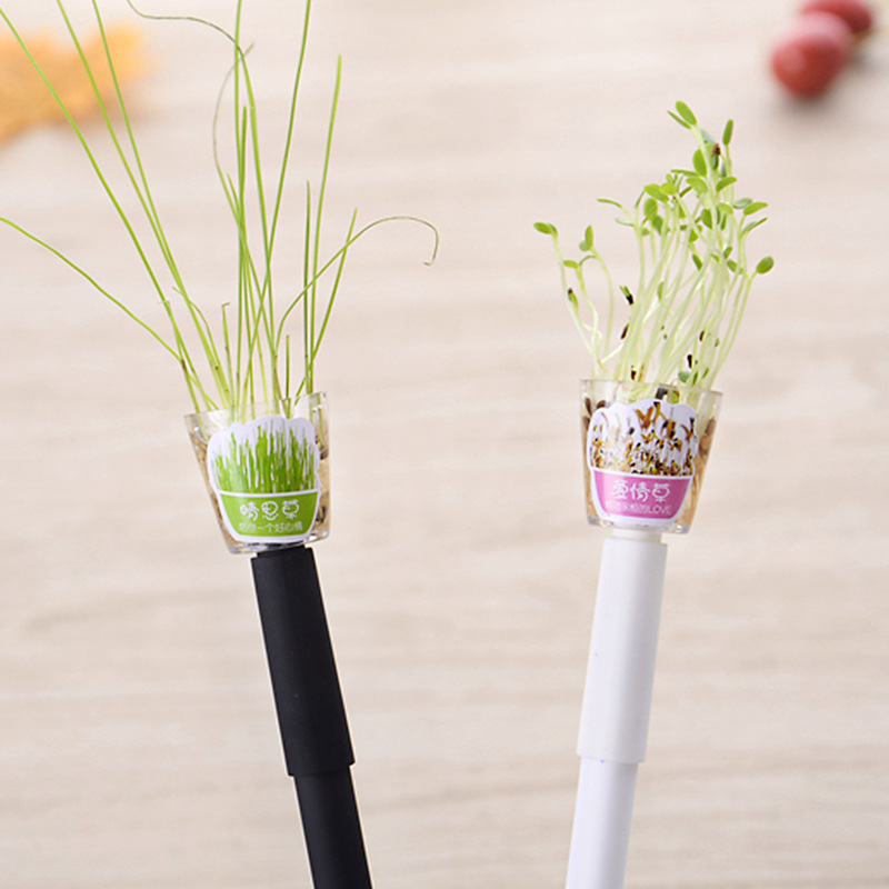 晨兮种草笔全针管中性笔创意长草笔学生DIY文具花园小盆栽种子笔详情8