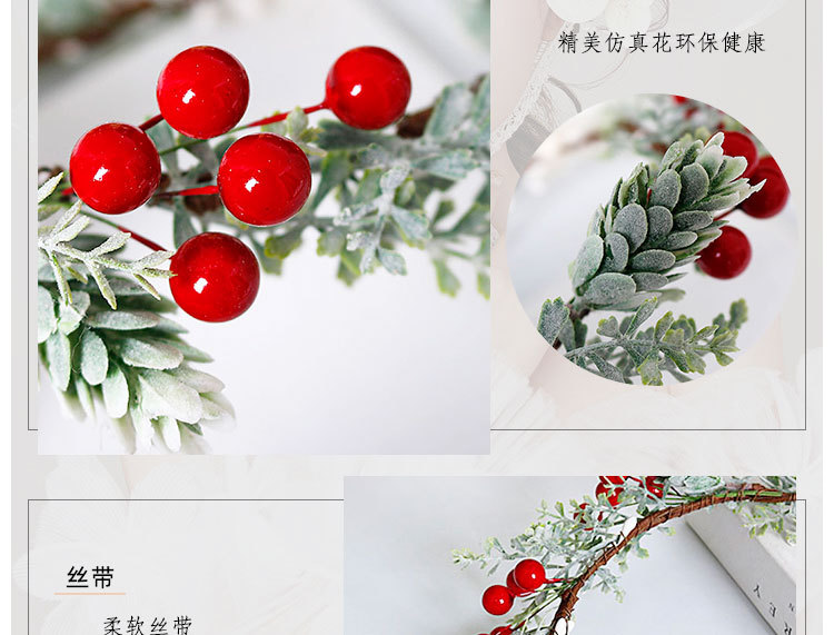 New best-selling Christmas wreath, red berry simulation wreath headband, wedding, travel, commemorative holiday headwear pic 14