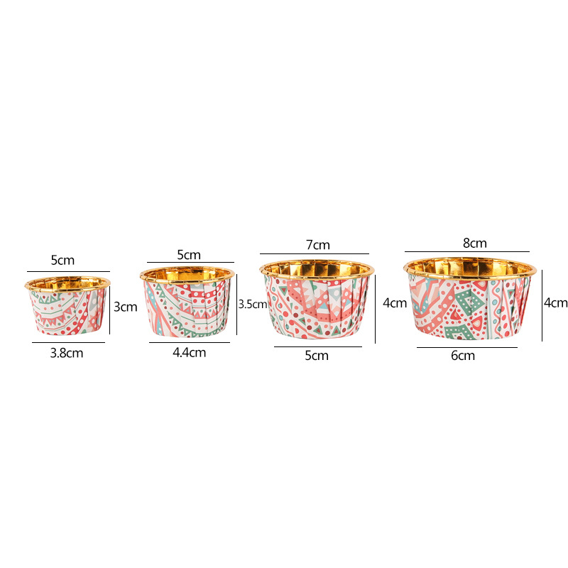 单面金铝箔卷口杯烘焙卷口杯卷边淋膜杯蛋糕纸杯大/中/小号马芬杯详情1