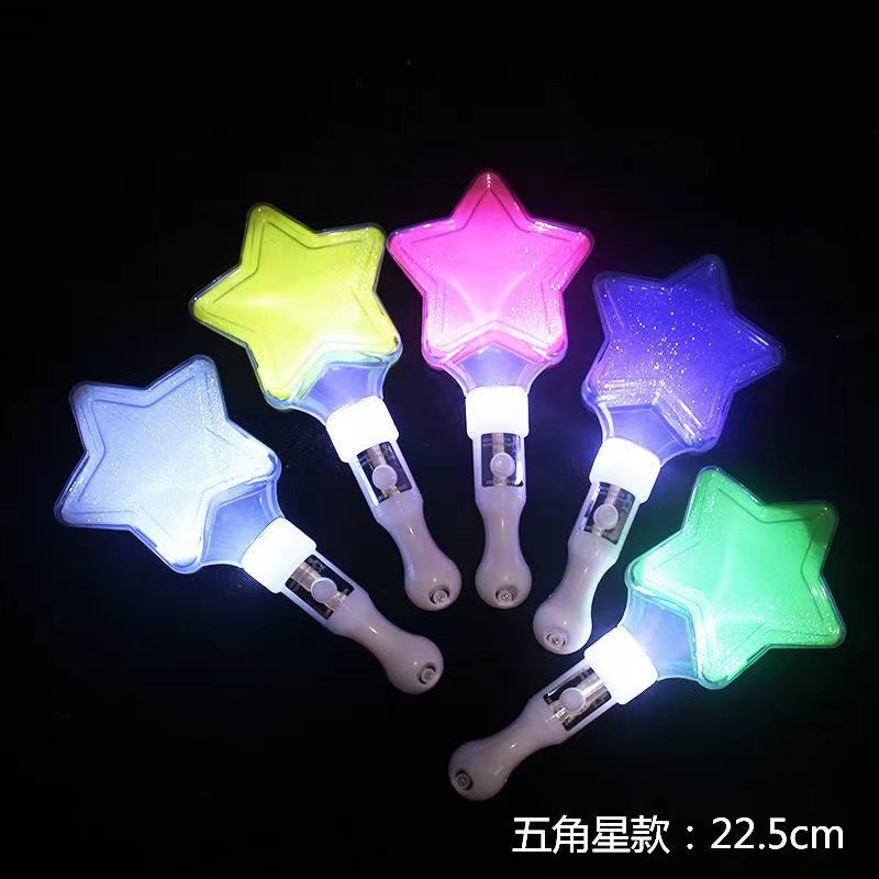 Factory wholesale LED five-pointed star glow sticks, luminous sticks, star flashing sticks, concert support sticks, LOGO pic 4
