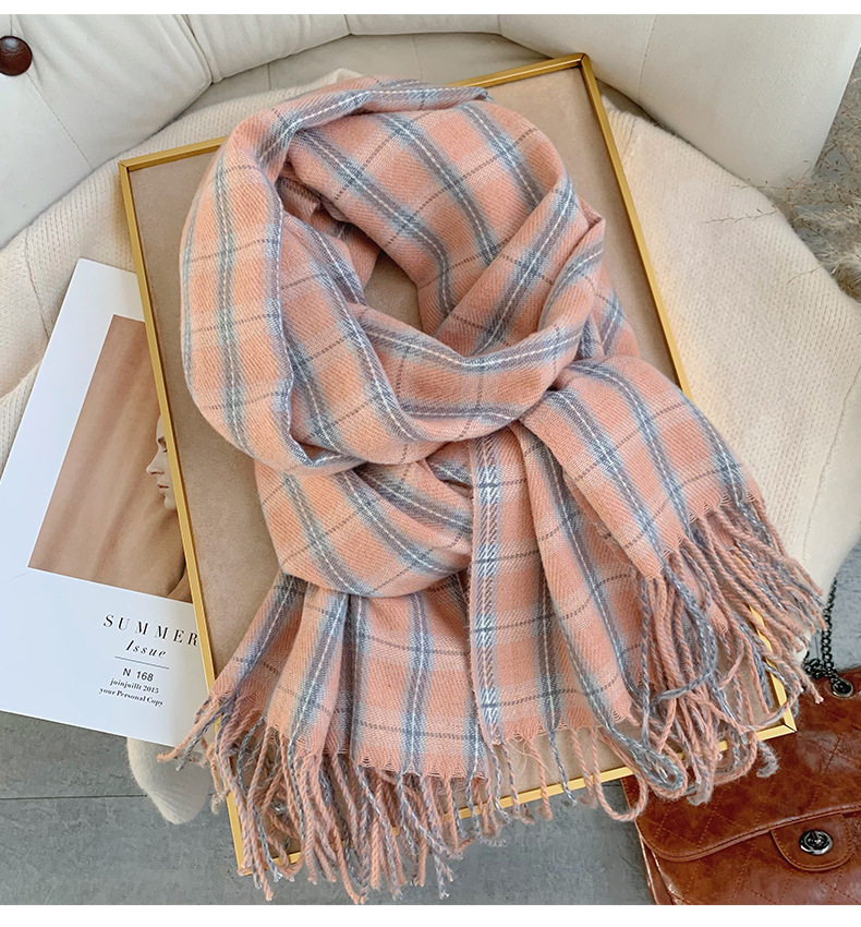 围巾女冬季高级感格子冬天爆款2024新款围脖百搭学生加厚保暖批发详情18