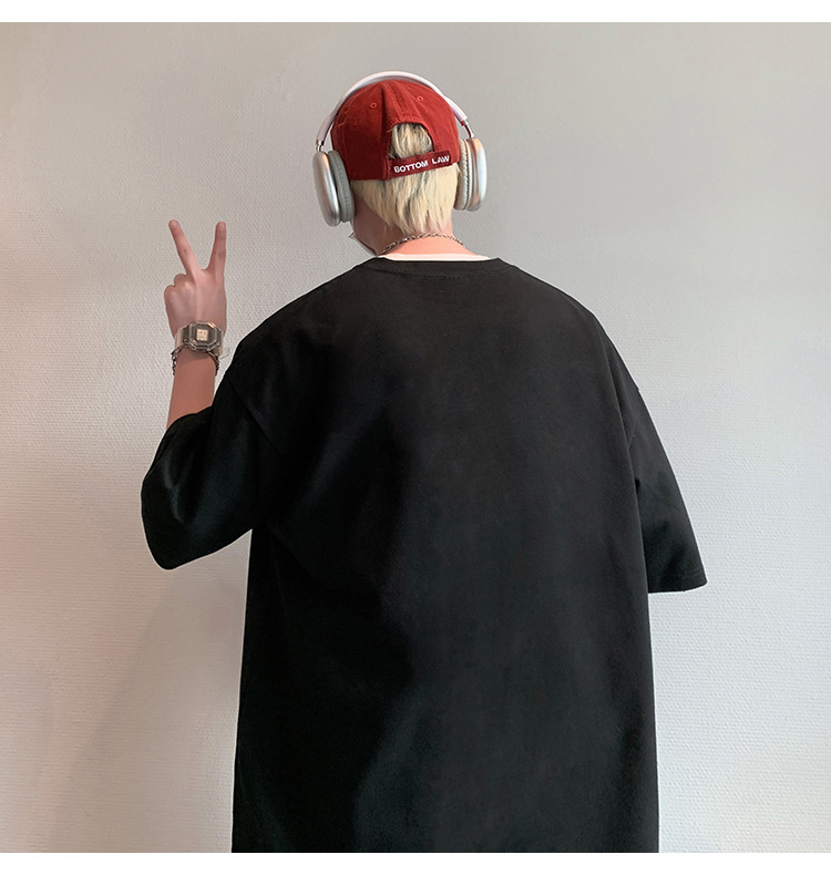 短袖t恤男夏季2024新款卡通印花纯棉半袖宽松潮流情侣休闲体恤衫详情20