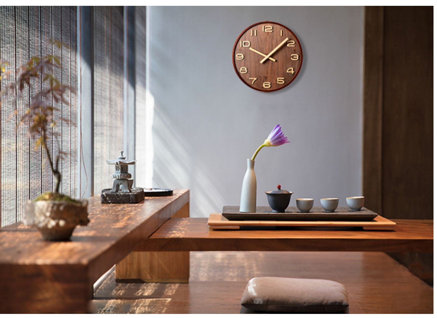 曲木挂钟:挪威森林数字款 静音曲木挂钟中国风潮新款 家居饰品钟详情12