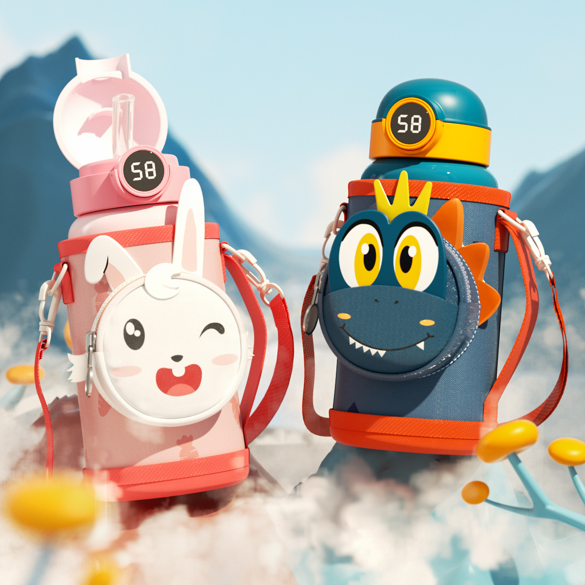 简约弹跳盖保温杯不锈钢时尚304网红水杯商务礼品创意马卡龙杯子详情3