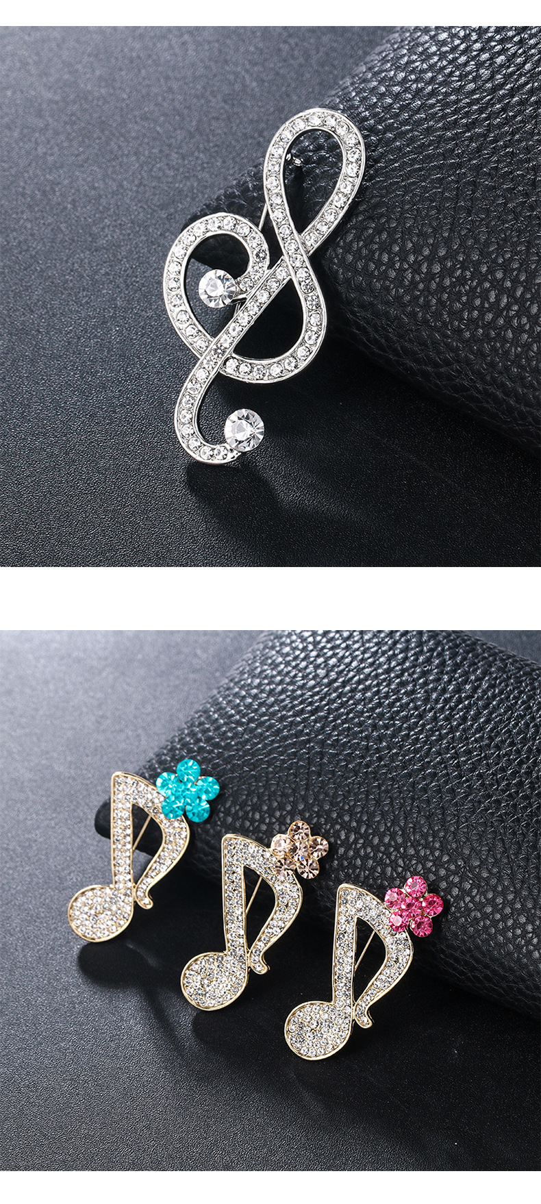 韩版时尚高档奢华胸针创意款音符胸花服饰别针服饰配饰女音乐符号详情9