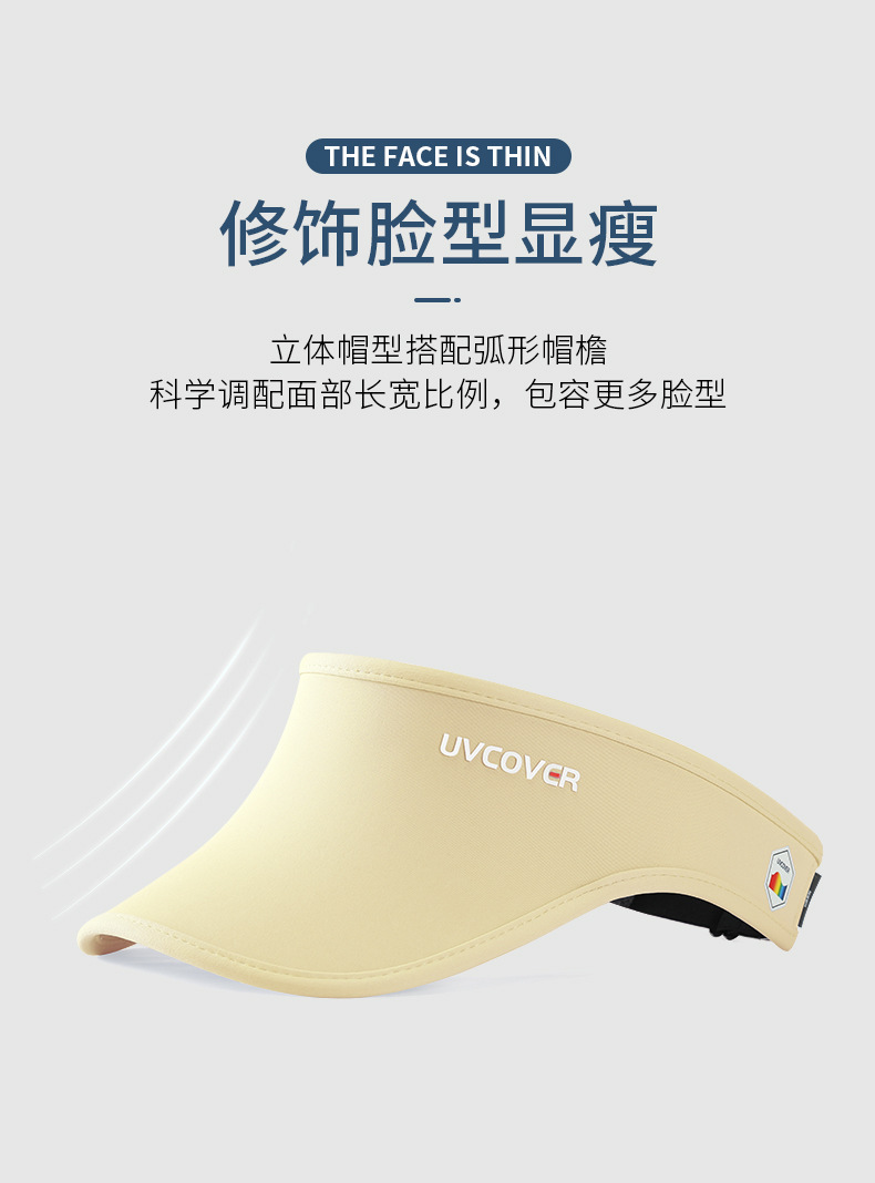 UPF50+空顶防晒帽女夏季防紫外线户外运动遮脸遮阳大帽檐太阳帽子详情6
