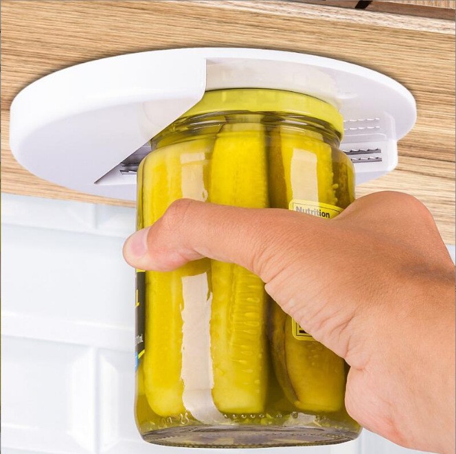 跨境 Jar Opener 圆形开罐器 厨房橱柜下盖开瓶器 桌子下方开罐器详情5