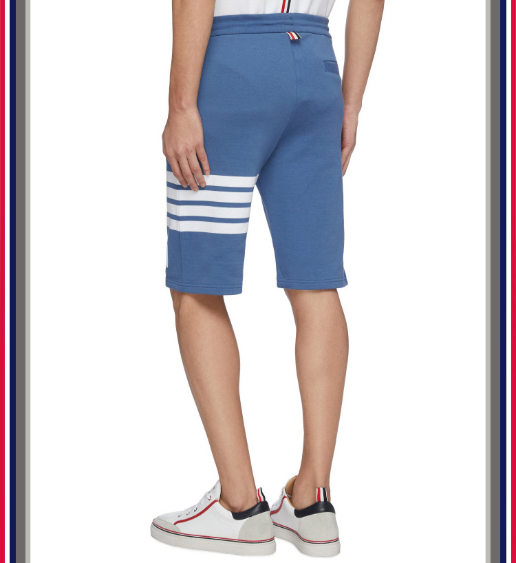 TB teñido teñido cuatro barras rayas moda hombre verano moda pantalones de algodón moda marca pantalones medios pantalones deportivos pantalones casuales hombres pic 22