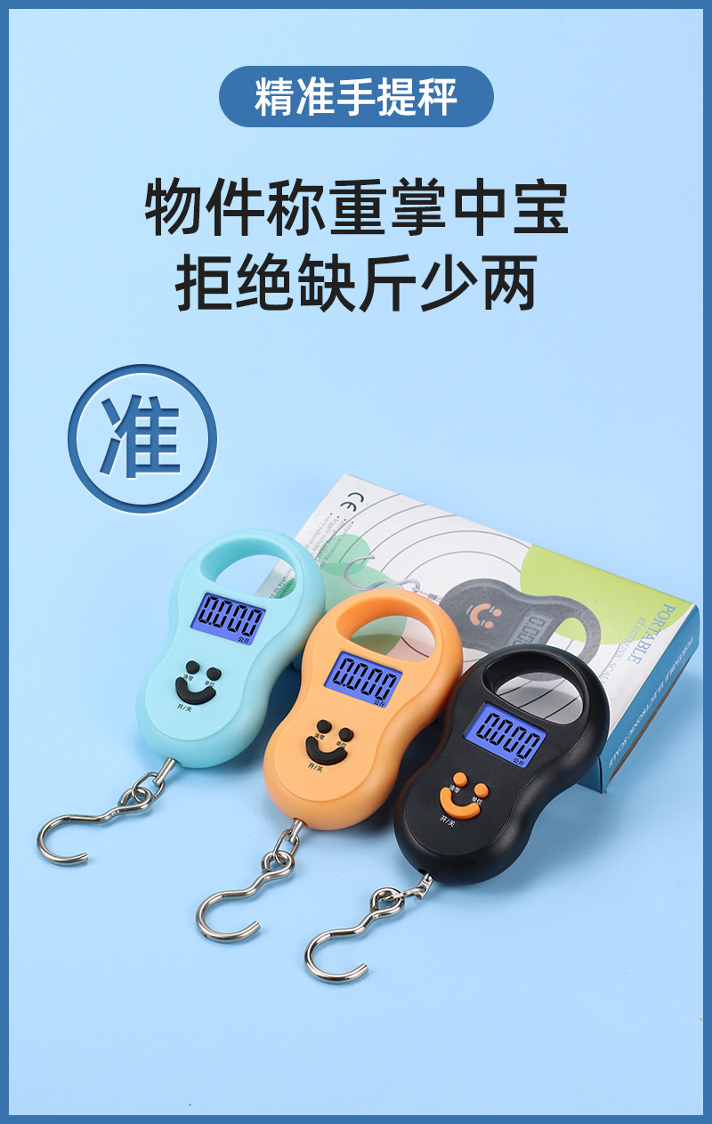 电子秤批发迷你便携式手提秤电子称重秤小型食物弹簧行李手提克称详情1
