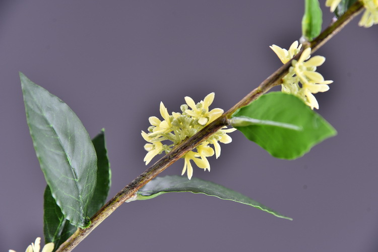 Wholesale artificial yellow osmanthus and laurel, green landscape garden artificial trees, decorative golden osmanthus leaves, home, hotel and homestay artificial flowers pic 29