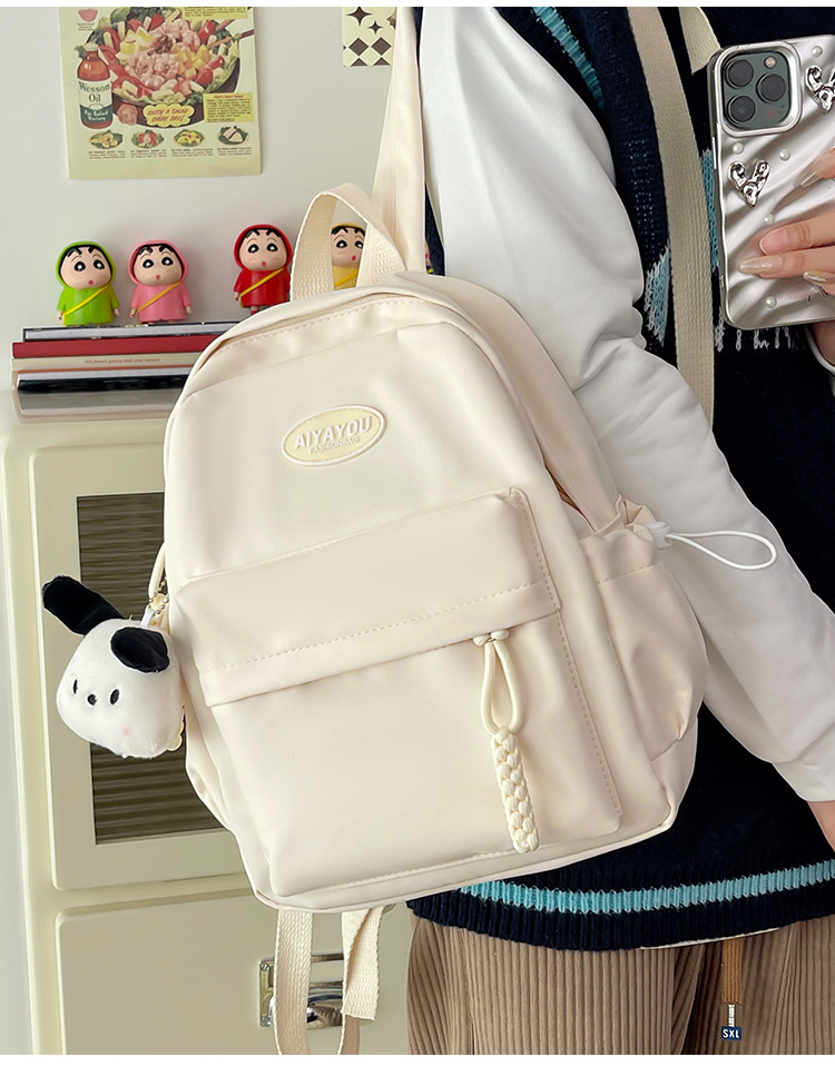 书包男高中生日系简约大容量新款双肩包女初中大学生百搭电脑背包详情14