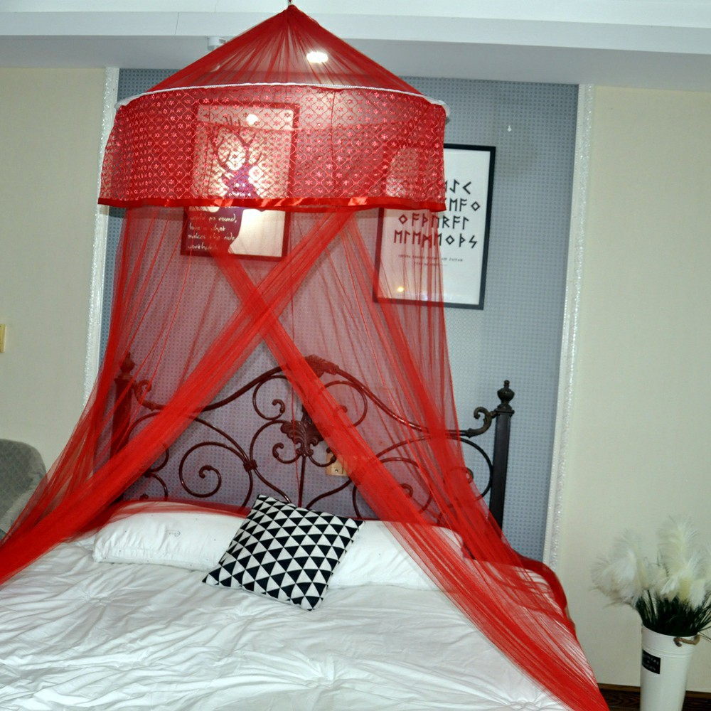 大圆顶蕾丝花边蚊帐 吊挂吊顶外贸公主蚊帐07详情2