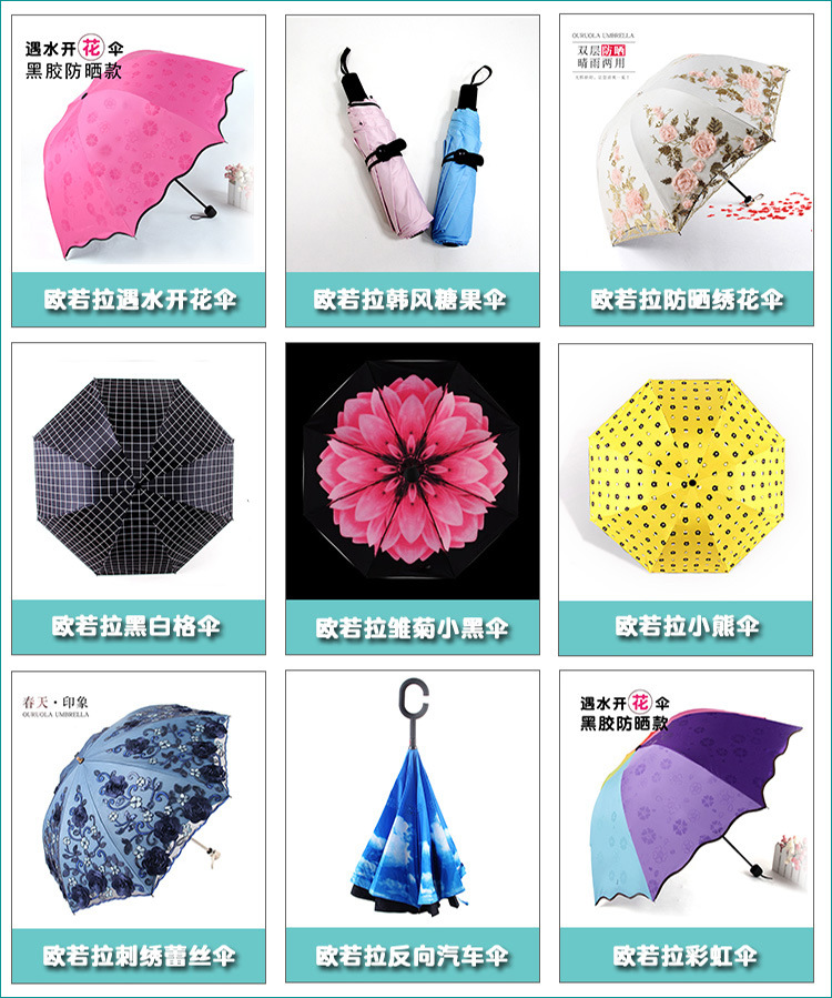 三折双层绣花伞防紫外线遮阳伞1821太阳伞 蕾丝绣花伞 晴雨两用详情1