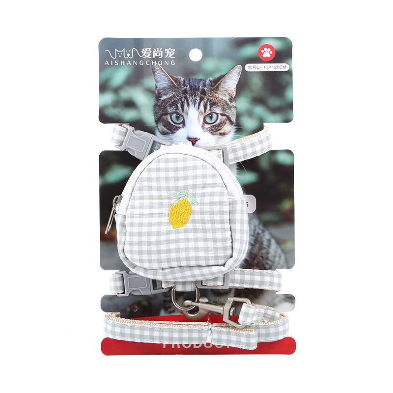 Cross-border fruit bag cat leash, pet cat and dog anti-escape breathable and adjustable chest vest type leash pic 6