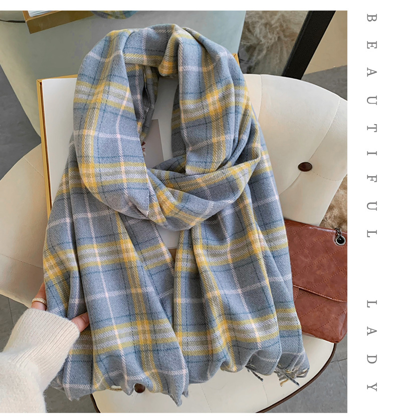围巾女冬季高级感格子冬天爆款2024新款围脖百搭学生加厚保暖批发详情8