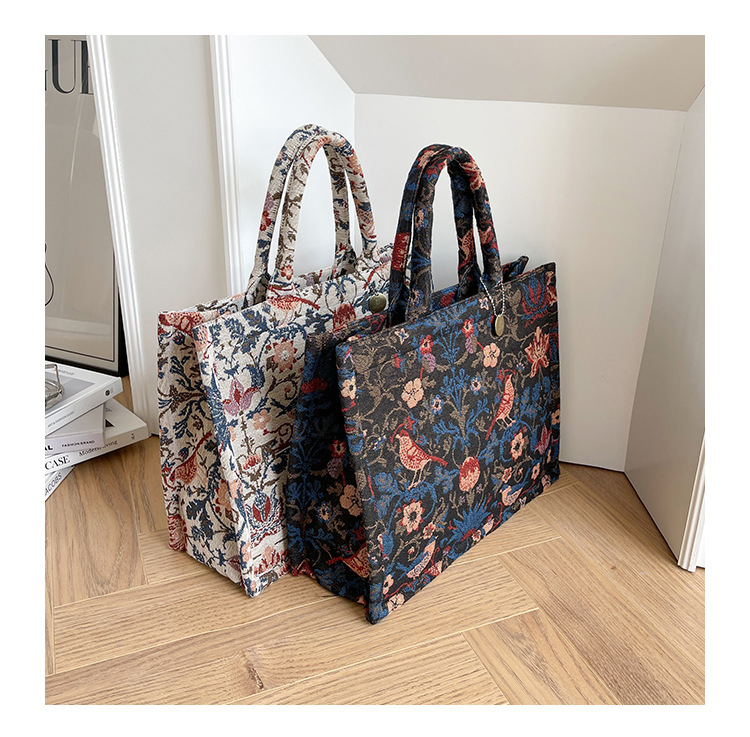 秋冬大包大容量单肩包包女2022新款个性绣花手拎包小众时尚托特包详情27