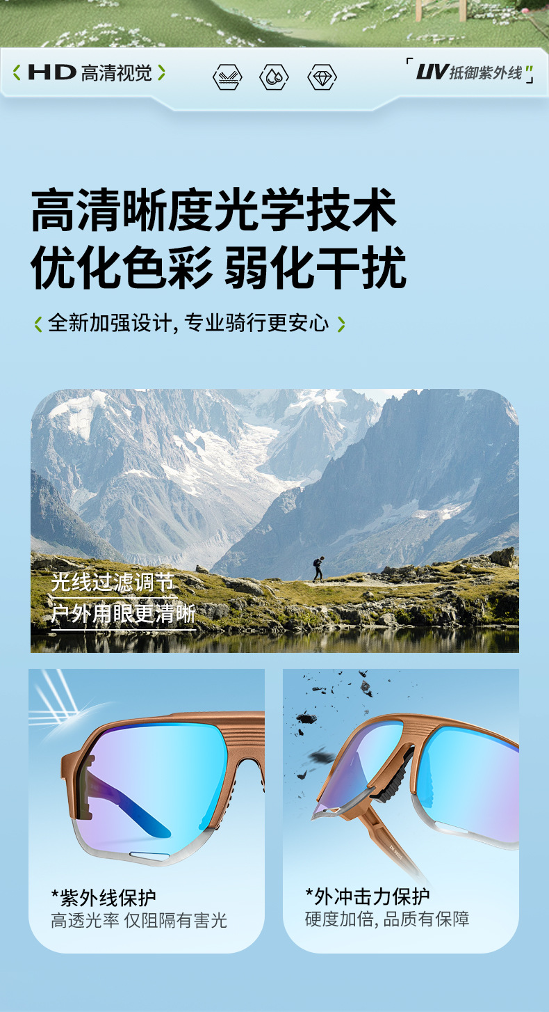 新款骑行眼镜墨镜运动太阳镜户外运动炫彩墨镜女登山护目镜风镜详情2