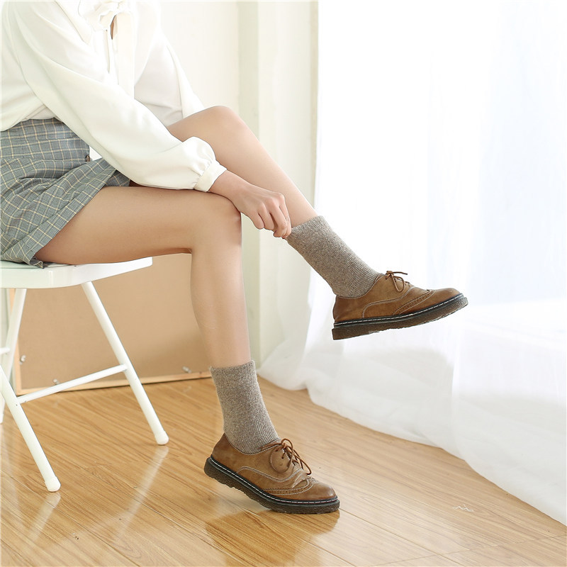 Autumn and winter wool socks for women, mid-calf socks with fleece and thickened heating and warmth, super thick wool socks for men, wool pic 9